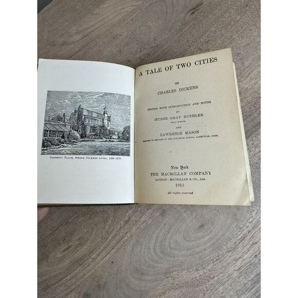 Dickens A Tale Of Two‎ Cities Vintage 1916 Edition Hardcover Macmillan Co. - Picture 3 of 7